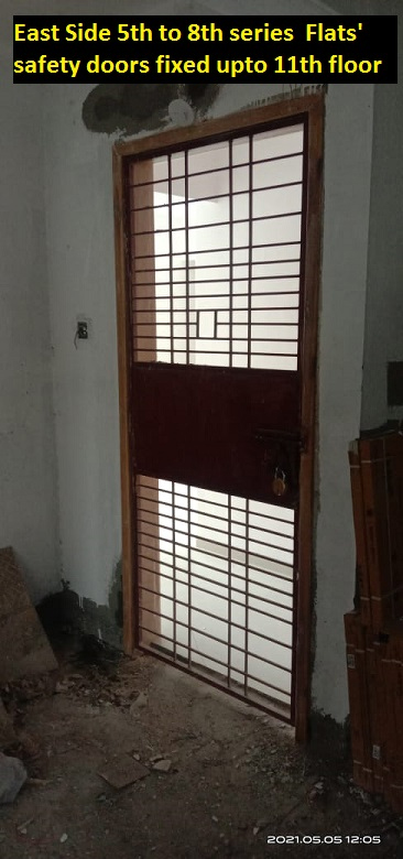 Prestige Avenue- East side 5th to 8th series Flats' safety doors fixed upto 11th floor