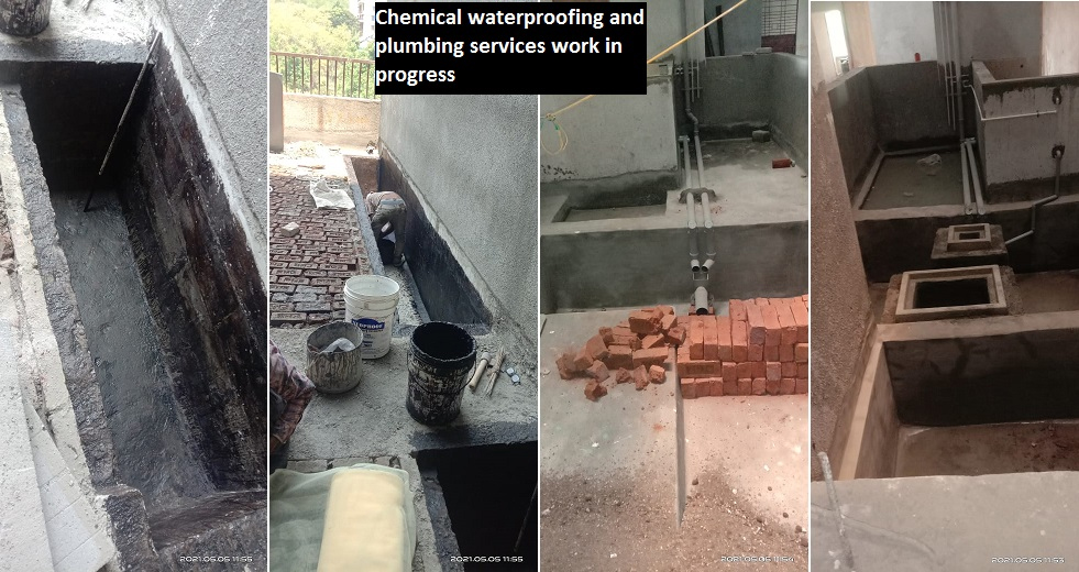 Prestige Avenue- Chemical waterproofing and plumbing services work on progress